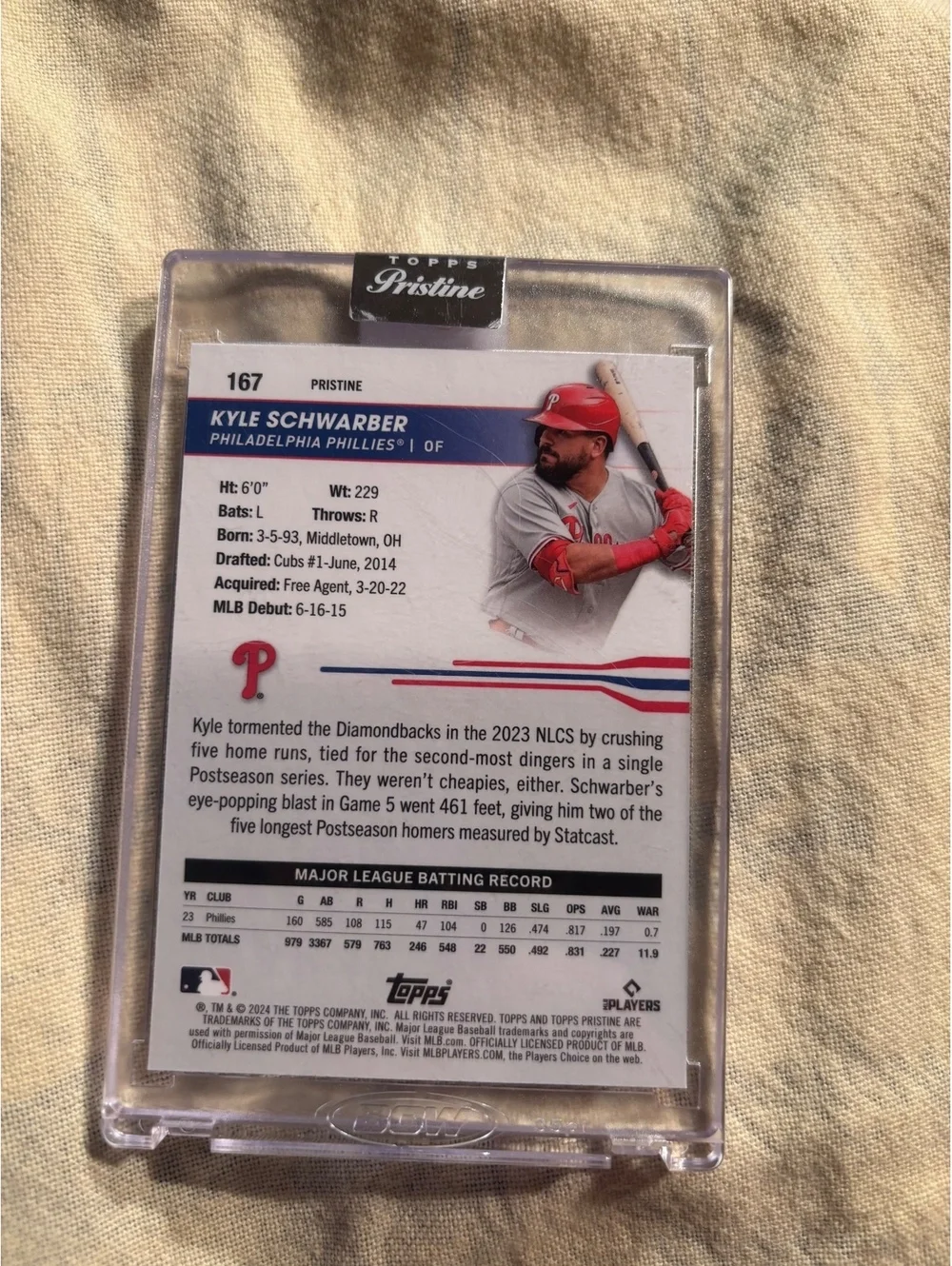 Topps Pristine Kyle Schwarber Philadelphia Phillies Baseball